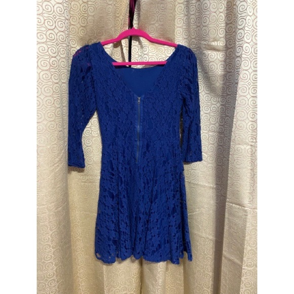 Navy Blue Lace Dress - Picture 2 of 2